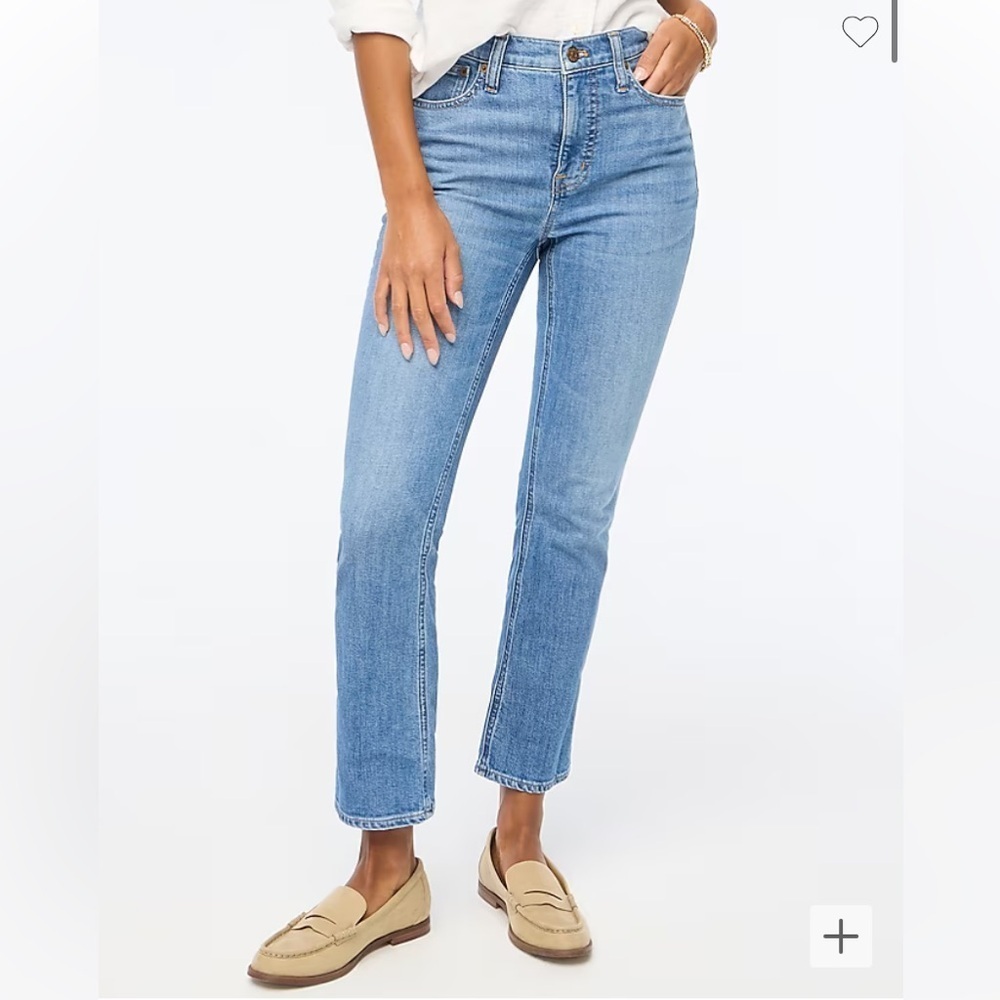 NWT‎ JCrew W30 flare crop mid-rise jean all-day stretch medium wash blue pebble